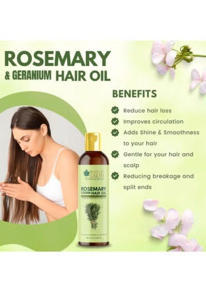 Bliss of Earth Rosemary Hair Oil for Hair Growth 200ml | Anti Hair Fall Oil with Biotin, Argan Oil & Mint | Natural Dandruff Treatment | Thick & Strong Hair for Men & Women - Image 5